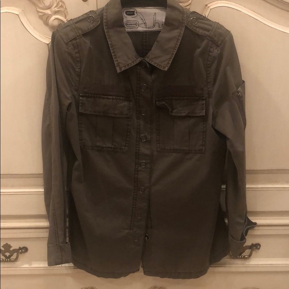 Blank NYC Green Button Down - Picture 1 of 3